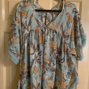 Cato teal and off white size S